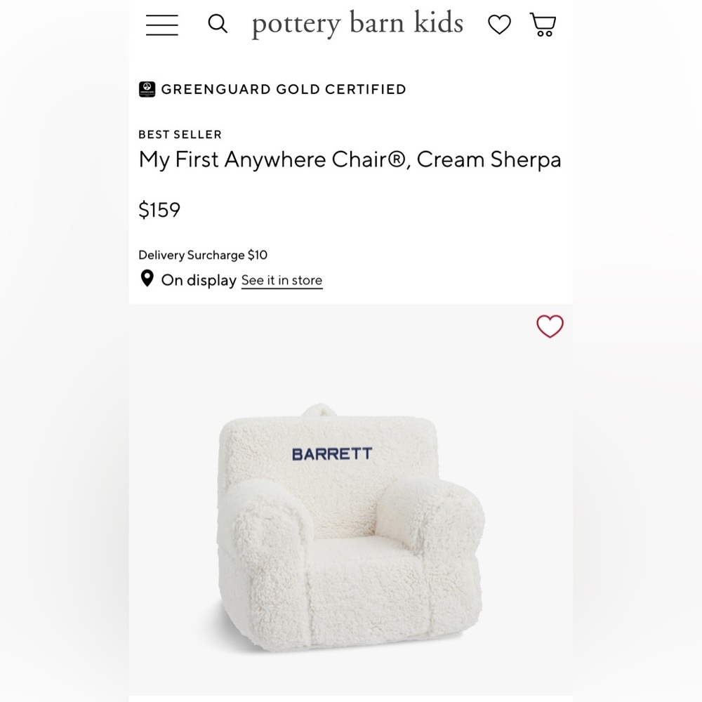 Pottery barn “my first” anywhere chair slipcover only